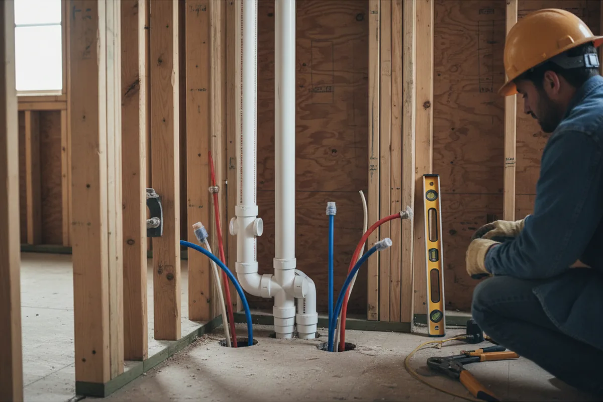 Drain and supply rough-in during Garbage Disposal Repair in Kellogg